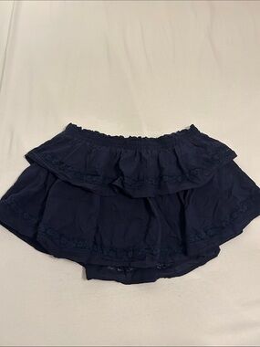 wild fable Navy Ruffled Waist Mini Skirt